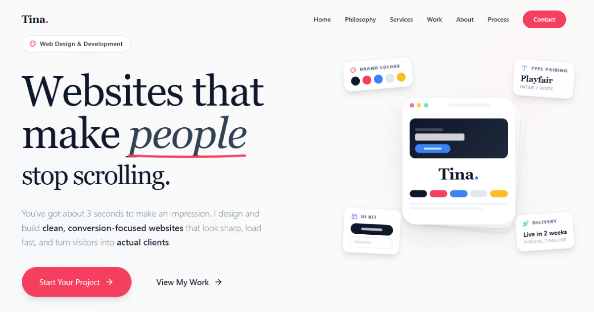 Tina — Web Design & Development Studio